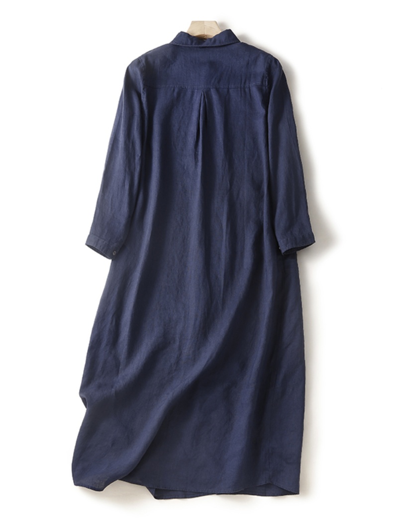 فستان نسائي كاجوال بأكمام طويل - مراجعة Casual Loose Linen Shirt Dress وسعره
