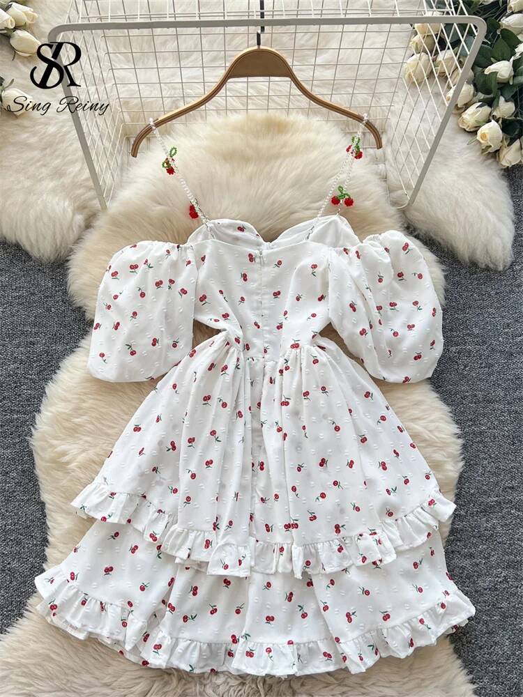 فستان صيفي نسائي بتصميم فيري ك - مراجعة Off Shoulder Puff Sleeve Sundress وسعره